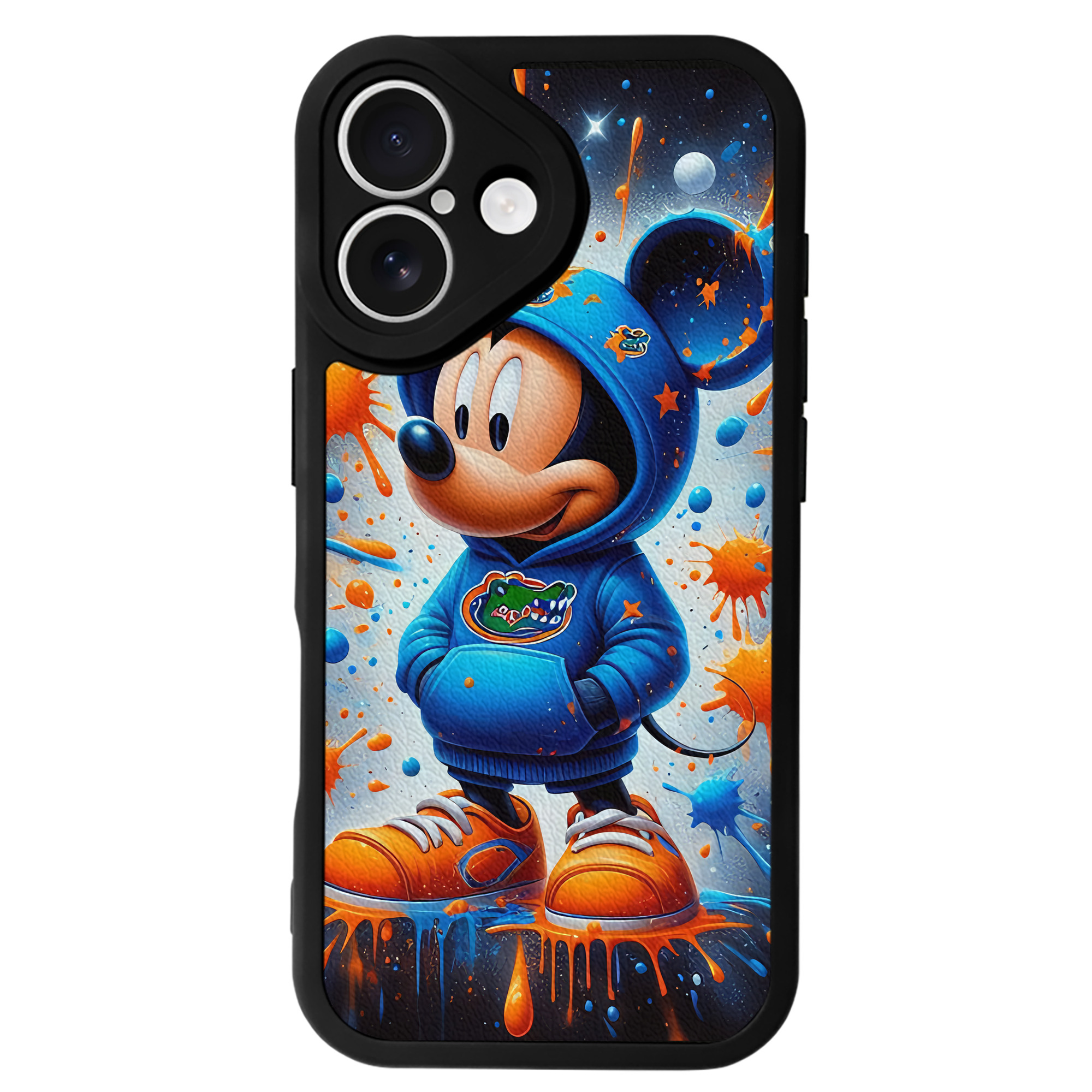 （画像用） ミッキーマウス Mickey Mouse 【iPhone 16シリーズ対応】シリコンスマホケース（レザー調） 材質：シリコン